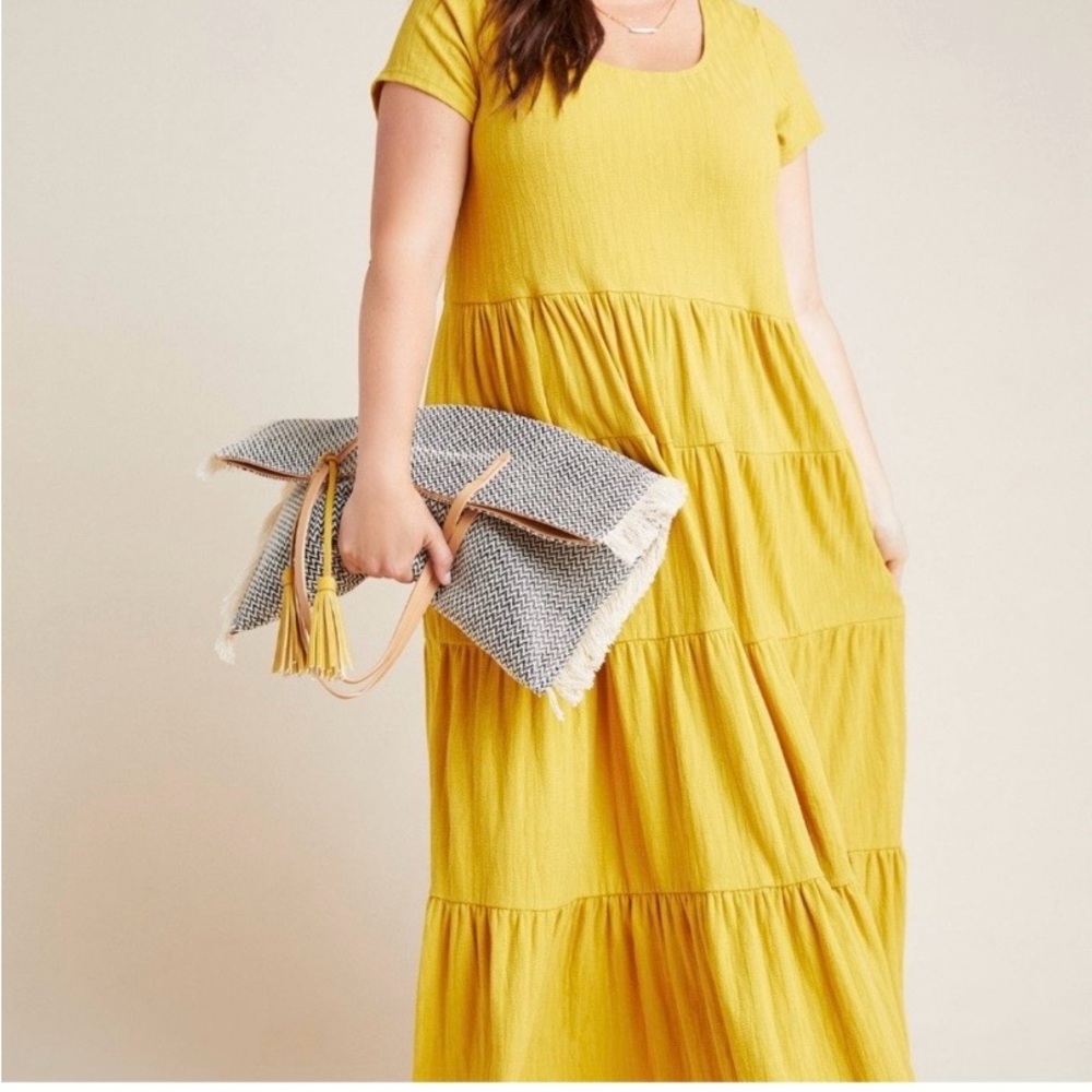 Anthropologie Mustard Maxi Dress